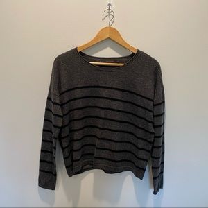 The Limited Grey and Black Striped Sweater